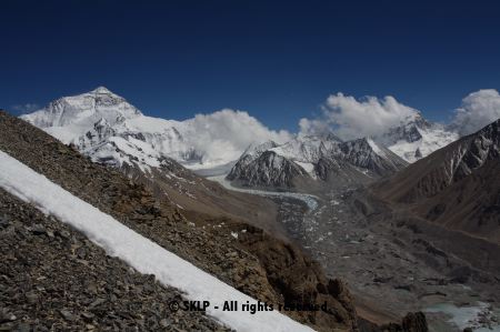 Rongbuk Glacier from above Everest BC